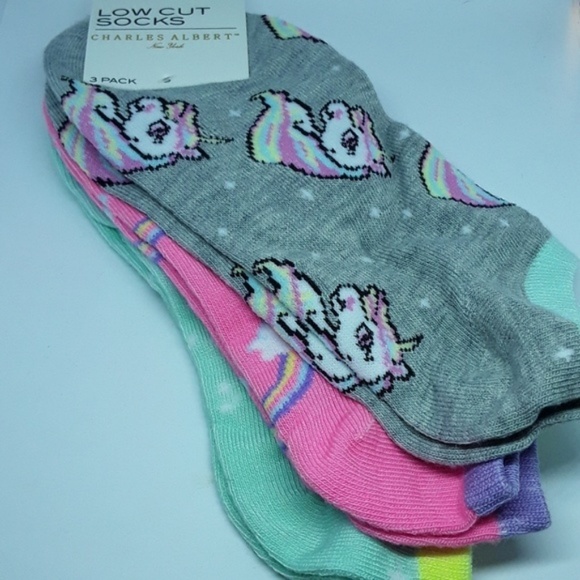 Rainbow Unicorn Low Cut Socks NWT - Picture 2 of 3